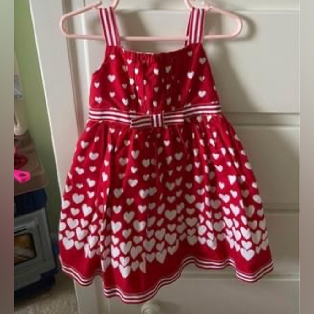 Red and White Hearts Valentine Dress 3T
